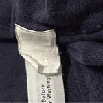 J.Crew  Women’s S Navy Blue Black Ruffle Garland Neck Cotton Scoop Neck T-Shirt Photo 5