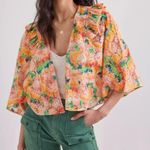 Anthropologie Open Front Wide Sleeve Cropped Floral Lace Shrug Photo 1