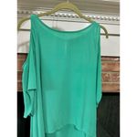 New York And Company FUN! NY and Company 7th AVE. Green Hi-Lo Blouse w. Peek-a-Boo Shoulders - Size S Photo 5
