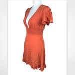 Forever 21 NWT  Deep V Neck Smocked Rust Orange Sundress Dress Small Photo 4