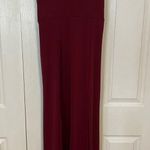 Maroon Red Maxi Dress with Two Slits Size L Photo 3