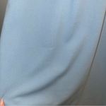 Pinkblush  Light Blue Mock Neck Ruffle Trim Fitted Maternity Dress Photo 5