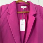 WAYF  Fuscia Pink Feather Fur Sleeve Trim Blazer Glamorous Hot Date Night NWT Photo 3