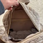 Bebe  Maria Velvet Quilted Large Backpack Taupe Gold Hardware MSRP 109 Photo 9