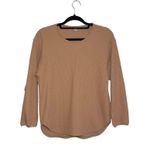 Uniqlo Tan Thermal Waffle Knit Round Hem Casual Lounge Top Photo 0