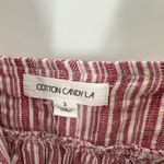 Cotton Candy LA  Red Striped Button Front Peplum Hem Cropped Top Size Small Photo 4
