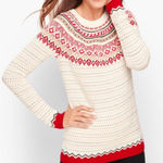 Talbots NEW Diamond Fair Isle Long Sleeve Wool Blend Knit Medium M NWT Photo 0