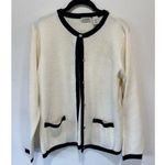 Classic Elements  vintage cardigan size S white black trim gold buttons capsule Photo 0