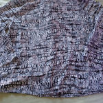 Sag Harbor  Woman sheer button up blouse black grey geometric pattern XL Photo 6