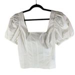 J.Crew Womens Cotton Puff Sleeve Squareneck Top Poplin White 00 Photo 0