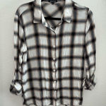 Dear John  Women’s Black and White Plaid Button Down Shirt Large Photo 0