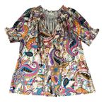 Jade Melody Tam Blouse Womens Small Pullover Slit V Photo 0