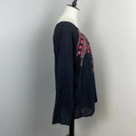 Panhandle Slim Black Boho Embroidered Long Sleeve Top Large Western Photo 2