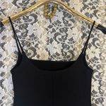 Reformation NWOT Black Milano Midi ribbed Dress with Spaghetti Straps back slit Photo 9