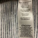 Chico's Women's Striped T-Shirt Dress Size 1/Medium Navy Blue White Terry Cloth Photo 9