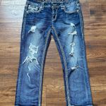 Rock Revival Women’s Nancy Embellished Distressed Crop Jeans Size 29 Photo 0
