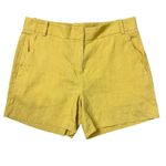 Theory Lynie Linen Blend Cornsilk Yellow Classic Dress Preppy Shorts Size XS Photo 2