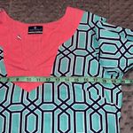 Simply Southern  Collection small women's 3/4 sleeve blouse blue, pink geometric Photo 4