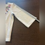 Bob Mackie  Wearable Art Cardigan Sweater White Embroidery Cat Floral Size  L Photo 9