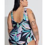 Torrid Black Floral Wireless Mesh High Neck One Piece Swimsuit Sz.3 NWT Photo 3