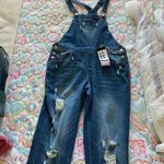 Almost Famous Distressed Overalls Photo 2