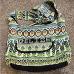 Belize Crossbody Bag Green Hobo Bohemian Fabric Zip Close Outer Pocket Photo 0