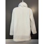 PJ Salvage Coat Womens XL White Faux Fur Sherpa Fleece Button Front Long Cozy Photo 4