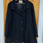 Fleurette Loro Piana Black Wool Coat Italy Tailored Jacket Size 14 Photo 0