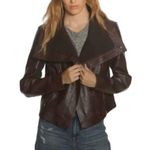 Vigoss Brown Faux Leather Moto Jacket Size Small Photo 0