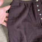 ZARA NWT Brown Button Detail Cotton Linen Blend Comfy Lightweight Sleep Shorts Photo 7