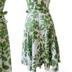 ZARA Strapless Green Leaf Print Dress with belt sz M Photo 6