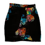Yumi Kim  tulip faux wrap skirt black multicolor size XS silk bright mini Photo 0