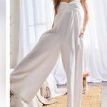 Bucketlist Wide Leg Tube Solid Twist Front Gauze Relaxed Jumpsuits Sz M Blue Size M Photo 0