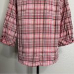 Woolrich  Pink Plaid Geranium 3/4 Sleeves Button Down Shirt, Size MP Photo 9