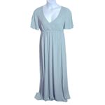 Show Me Your Mumu  Emily Empire Maxi Dress L Silver Sage NWT Formal Photo 4