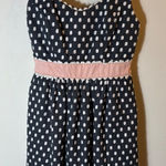 Judith March  Polka Dot Fit & Flare Dress Pink Waist Bow‎ Back Size Large Photo 0