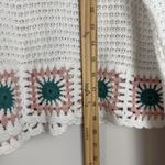 Sincerely Jules‎ Crochet Sweater L Cream Long Sleeve Floral Patch Cottage Boho Size L Photo 8