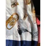 Elegant Musical Notes & Instruments Scarf White Photo 2