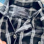 Calvin Klein women's long sleeve button down shirt, black check, adjustable sleeves, size S Photo 9