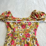 Lila Rose Lily Rose Romper Womens XS Yellow Floral Short Sleeve Cross Back Pockets Cottage Photo 6