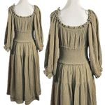 Free People Bohemian Witchy Gypsy Midi Maxi Gauze Dress Olive Small Renaissance Photo 9