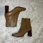 Amanda Smith Brown Leather  Booties with Wooden Block Heel size 9 1/2 Photo 1