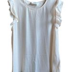 Ba&sh NEW  Fani ruffle-trimmed crepe top size L Cream Photo 1