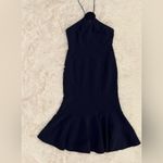 Black Halo NWOT CINQ A SEPT crepe Rose flower jennie midi dress in navy sz 10 Photo 8