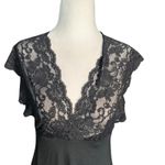 Vintage Y2K Ann Ferriday Black Lace Sheer Babydoll Blouse Small Bow Tie Back Photo 3