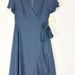 Altar'd State  Springvale Maxi Dress Size Medium Navy NEW Faux Wrap Hi Low Photo 4
