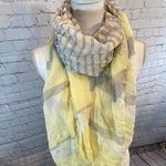 Lands' End  Scarf Large Lightweight Yellow/Gray/White Photo 0