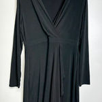 Jaclyn Smith  Collection Wrap Dress Womens Black Size Large Midi Photo 0