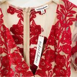 For Love & Lemons deep V-neck Layered
Lace Mini Dress in Wine Photo 5