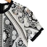 Alexis  Emiliana Fit & Flare Mini Dress in Black and White Diamond Lace, XS‎ Photo 6